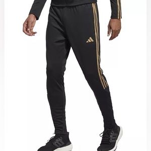 Adidas Black and Gold Mens Pants